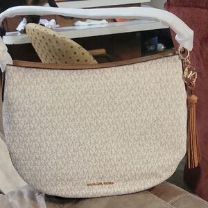 Michael Kors Beige and Brown Shoulder Bag